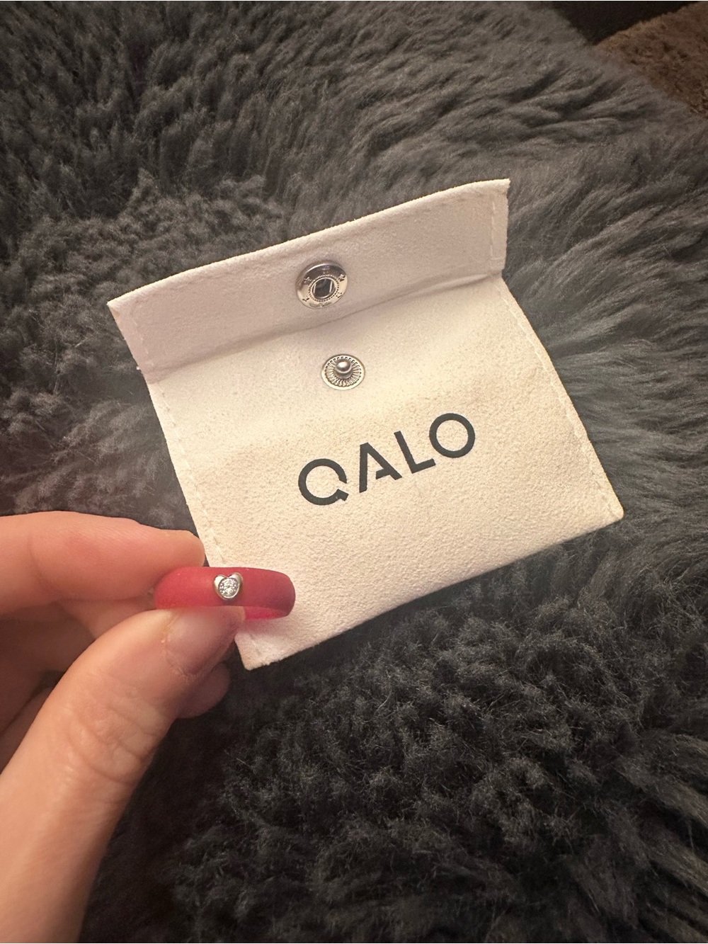 QALO Red Silicone Ring with Heart